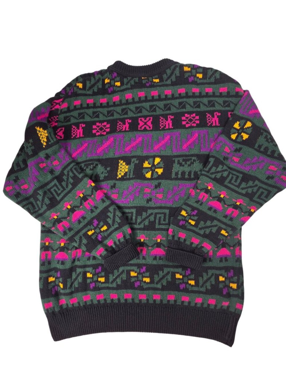 Vintage United Colors Of Benetton Graphic Sweater Made In Italy 100% Cotton, Med - Picture 2 of 7